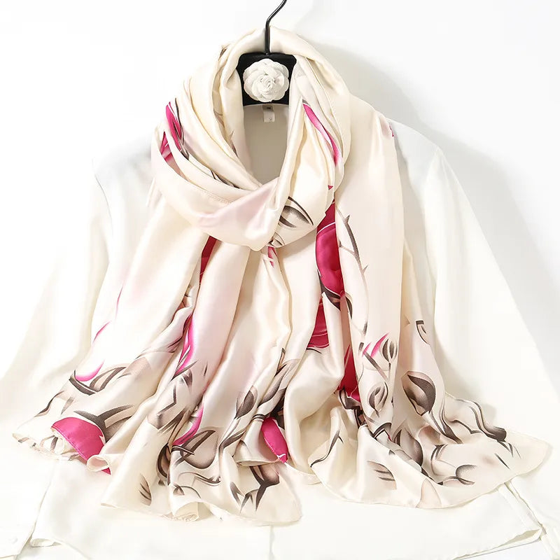 women's lady flower cloud brocade printing scarf