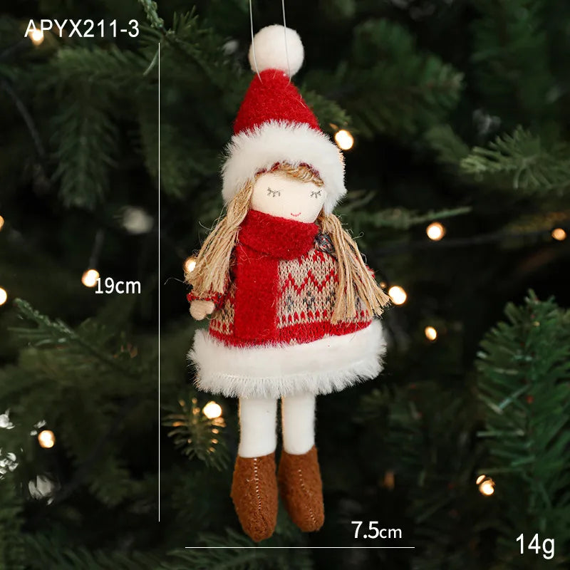 Bestselling Plush Christmas Decoration Red Snowman Christmas Tree Ornament Desktop Display Modern Artistic Festive Decor