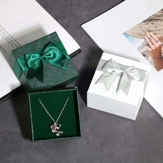 1 Piece Paper Simple Style Daily Solid Color Bow Knot Jewelry Boxes