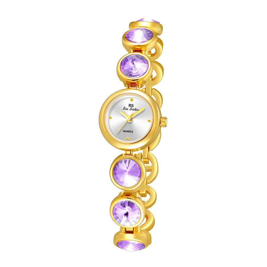 Elegant Color Block Solid Color Jewelry Buckle Quartz Watch Women's Watches
