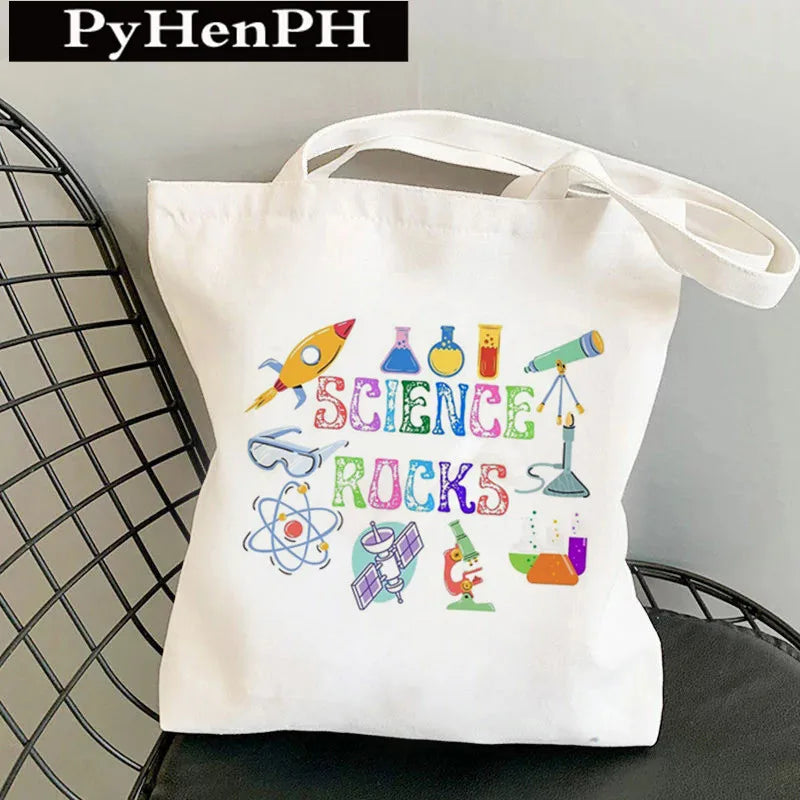 Unisex Canvas Printing Letter Cute Square Open Canvas Bag