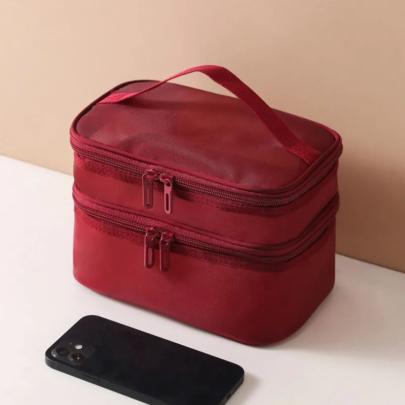grid visual large multi-functional travel cosmetic storage bag