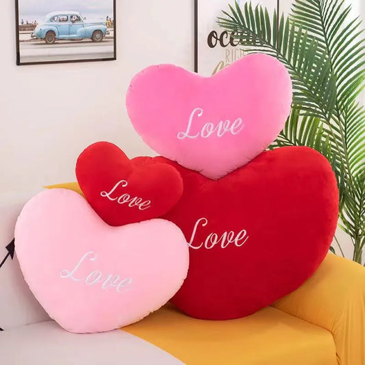cute letter heart shape pp cotton throw pillow