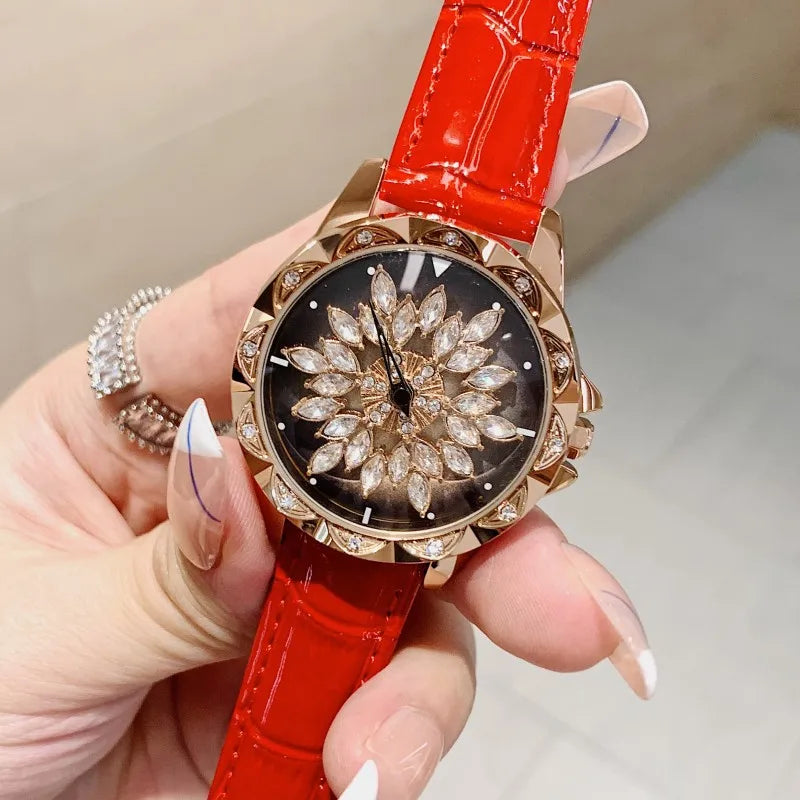 Elegant Simple Style Floral Buckle Quartz Women's Watches