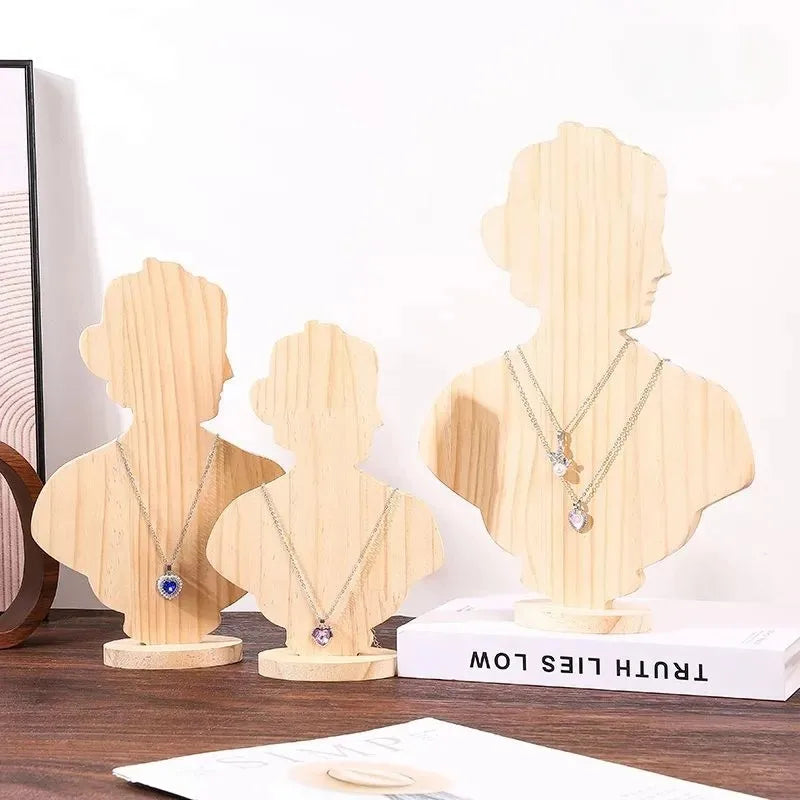 Elegant Wooden Jewelry Necklace Display Stand Storage Rack Artistic Style Integrated Design Luxury Props New Model Storage Rack