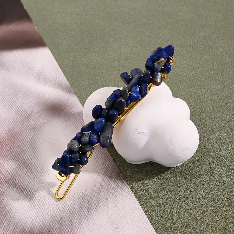 Casual Vintage Style Ethnic Style Women's Irregular Copper Handmade Polishing Plating Natural Stone Hair Clip