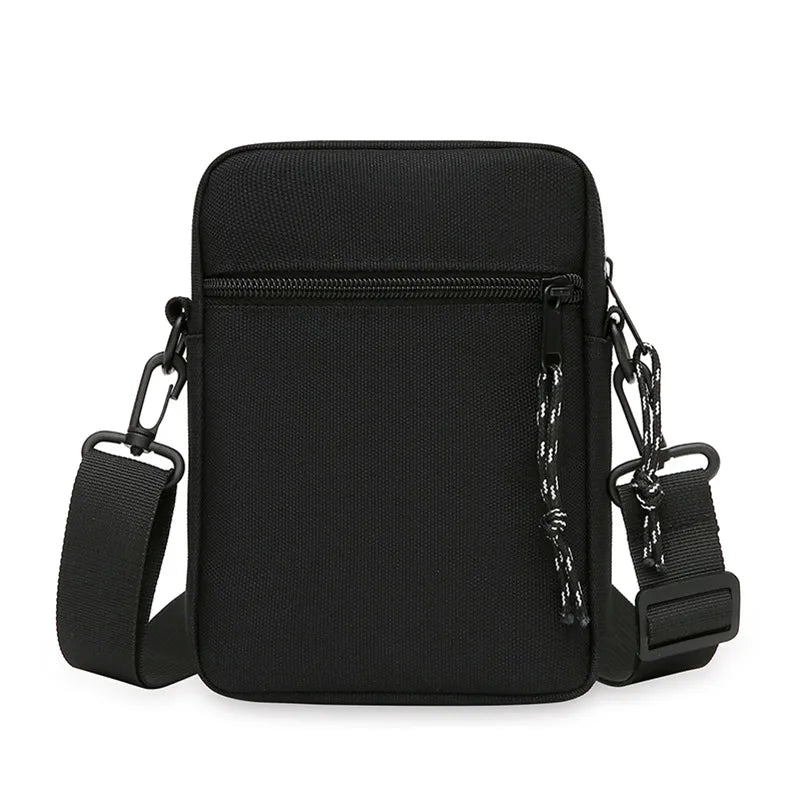 Men's Solid Color Oxford Cloth Zipper Crossbody Bag