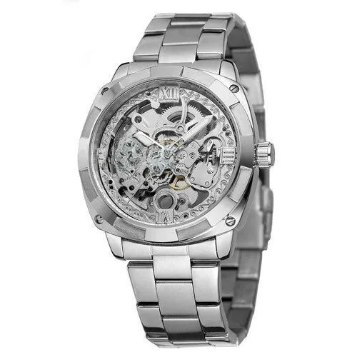 New  men's fashion retro carved hollow luminous waterproof automatic mechanical watch