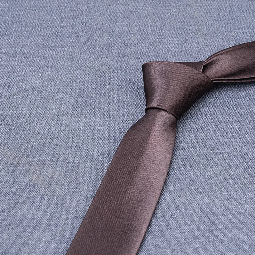 formal solid color polyester satin unisex tie