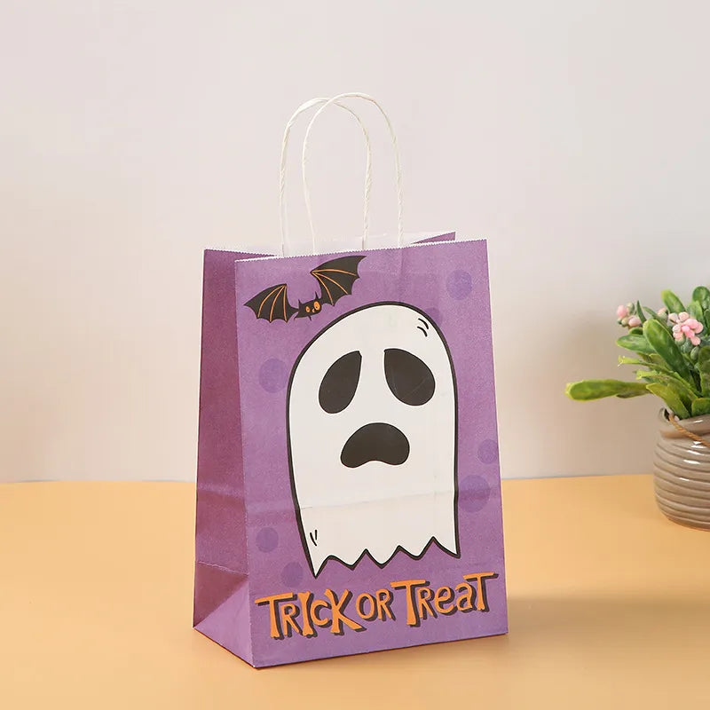 halloween cool style pumpkin spider web ghost kraft paper daily gift bags 1 piece