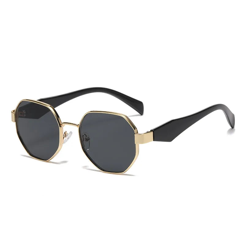 New Style Sunglasses High Sense Women's Personality Modern Box Polygon Metal Sunglasses UV Protection Sunglasses