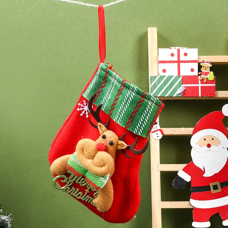 Christmas Cartoon Style Santa Claus Elk Holiday Festival Hanging Ornaments Decorative Props