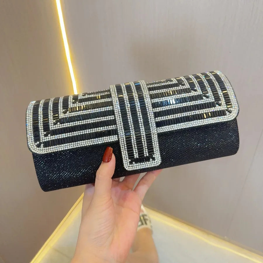 New  rhinestone bag flash women's clutch chain shoulder crossbody dinner dress bag bridal banquet bag