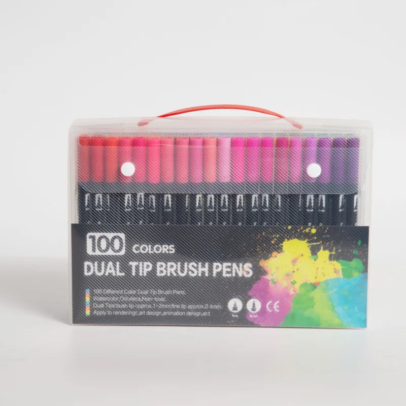 new arrival black rod double-headed marker watercolor pen set art supplies