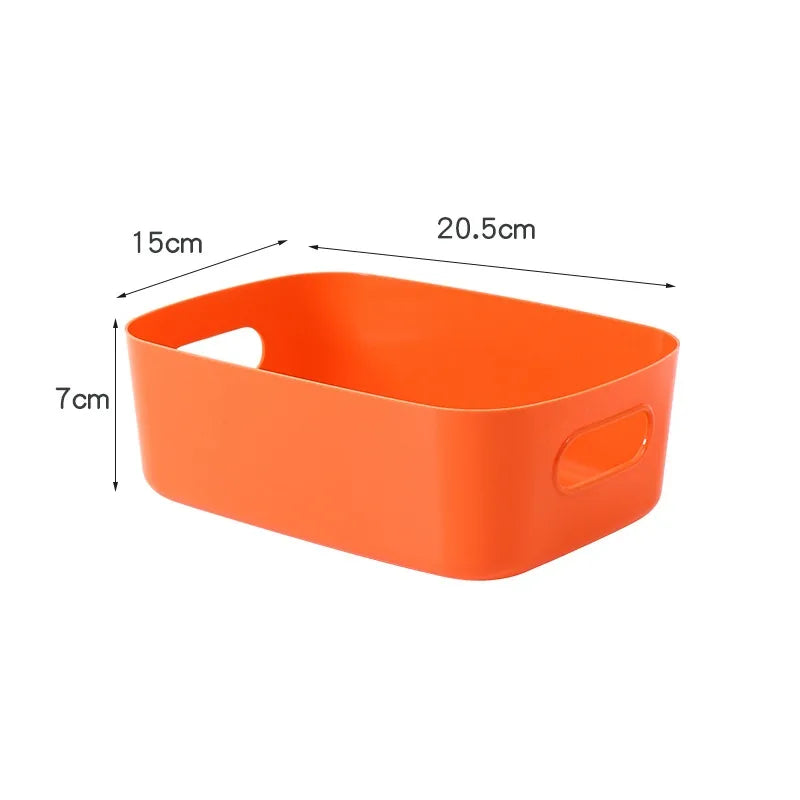 Simple Style Color Block Solid Color Plastic Storage Basket