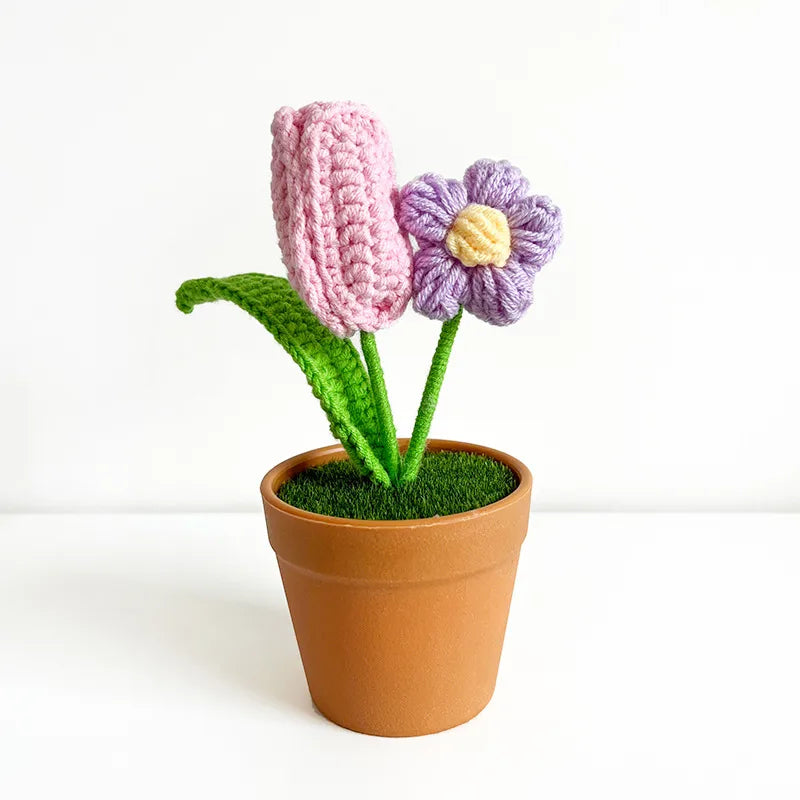 sweet flower knit imitation plants
