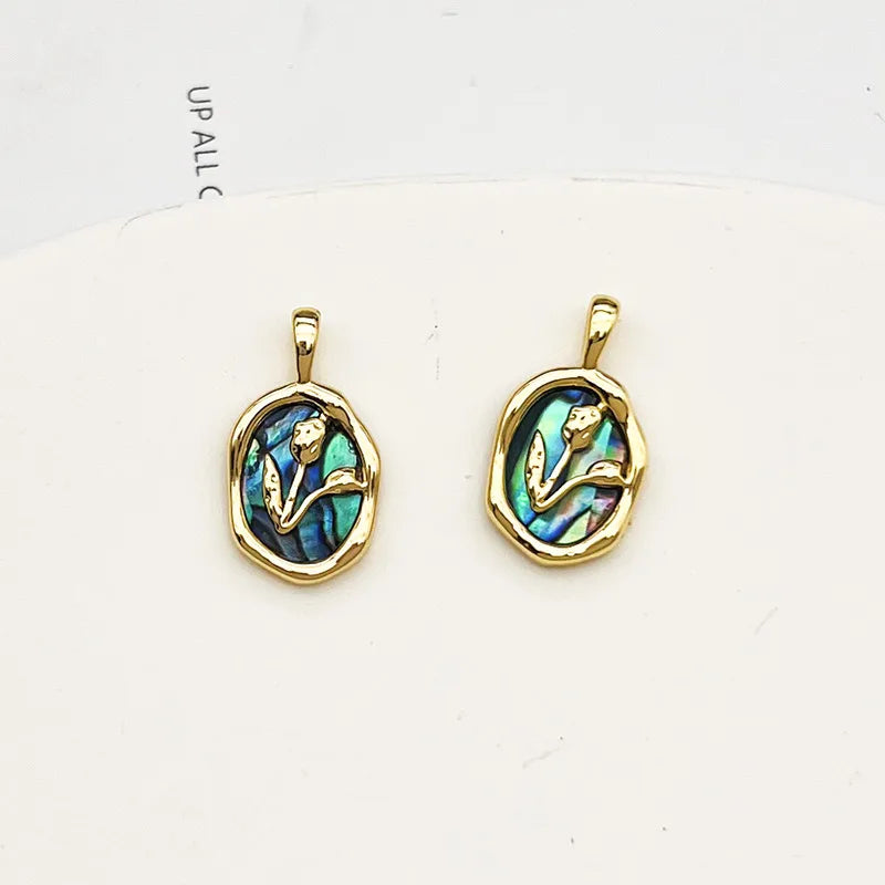 1 Piece 14 * 15mm Copper Heart Shape Rose Flower Pendant Jewelry Accessories