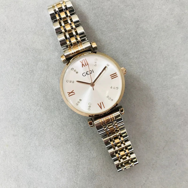 Casual Elegant Simple Style Solid Color Butterfly Double Snap Quartz Watch Women's Watches