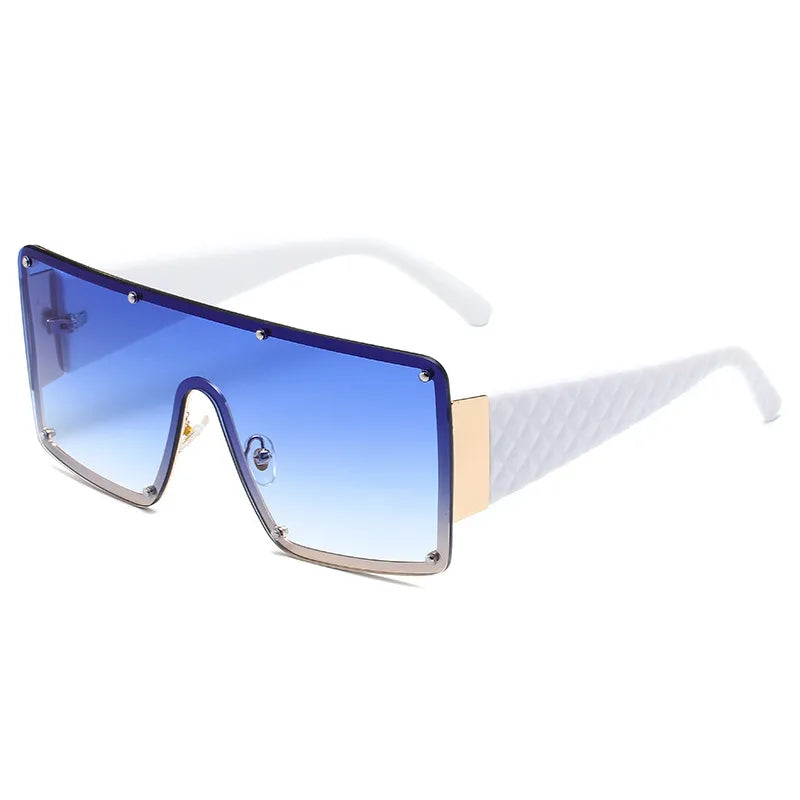 exaggerated geometric pc square frameless women's sunglasses