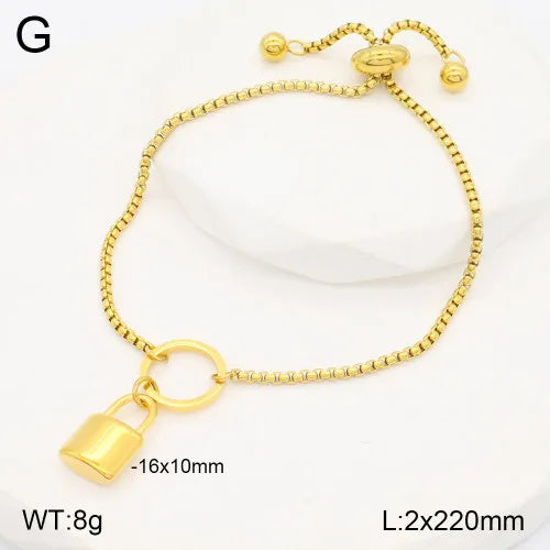Casual Elegant Circle 304 Stainless Steel Beaded 18K Gold Plated box chain Bracelets In Bulk