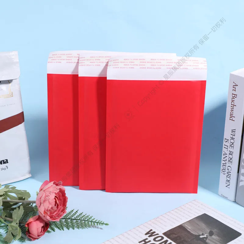 simple style solid color kraft paper envelope bag