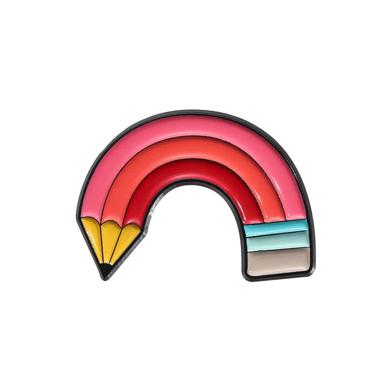 Creative Cartoon Rainbow Chest Pin Set Zinc Alloy Painted Cloud Shape Fashionable Men Women Lapel Pins Bag Decorations