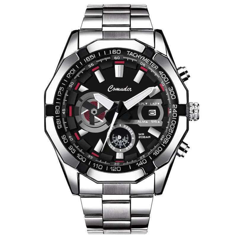 casual geometric single folding buckle quartz men's watches