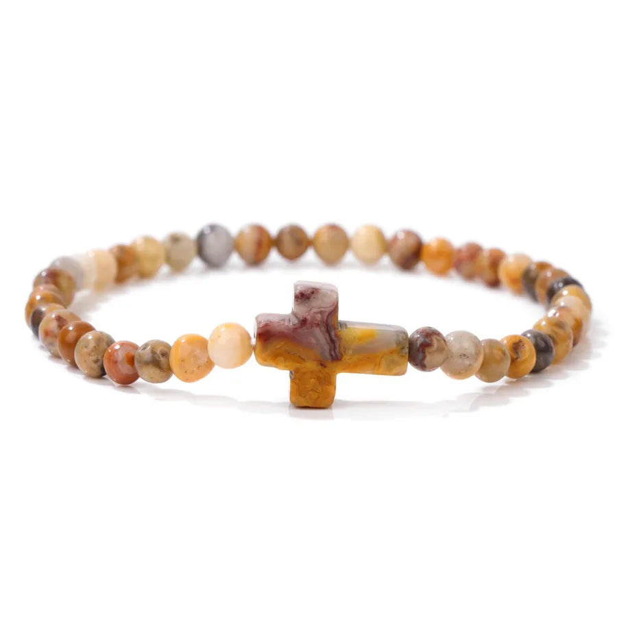 Simple Style Cross natural stone Crystal Bracelets In Bulk