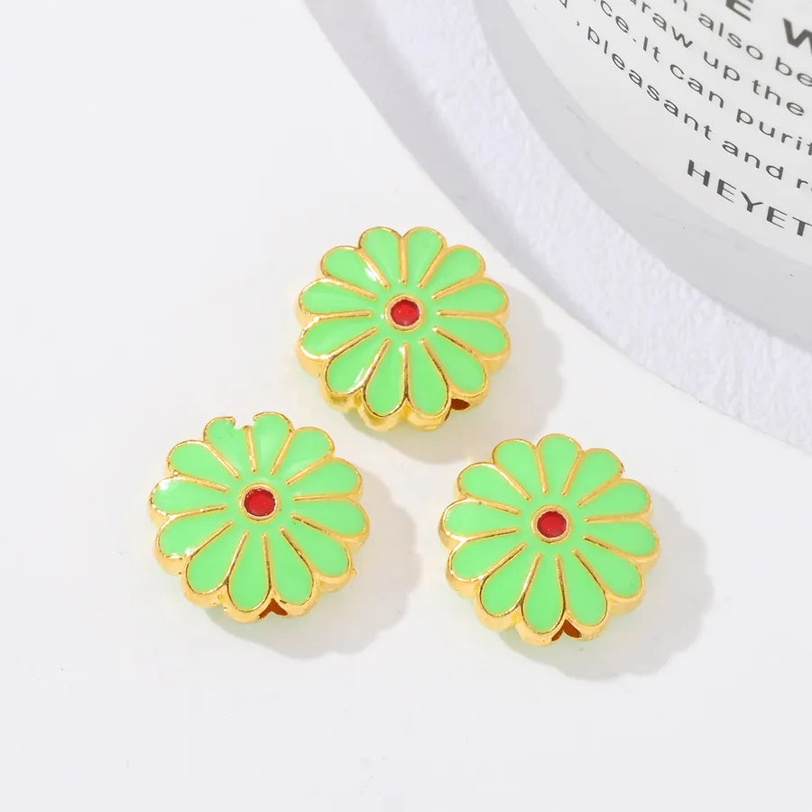 3 Pieces 11*11mm Hole Under 1mm Alloy Flower Beads