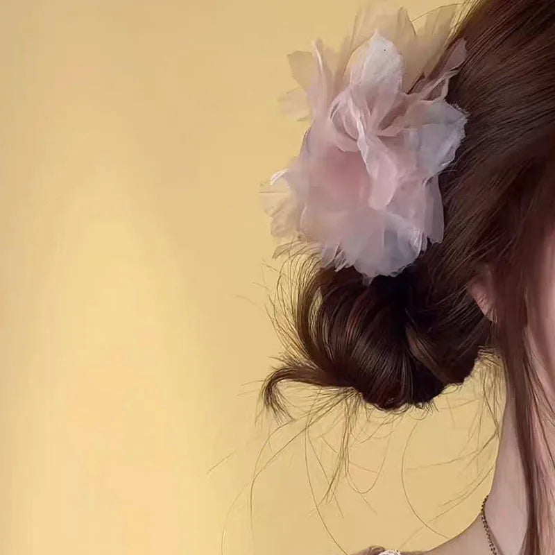 Super Fairy Artificial Flower Butterfly Flower Tassel Grip Female Sweet Style Unique and Exquisite Barrettes Ins All-Match Hair Accessories Fashion