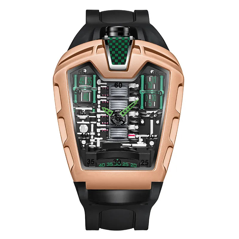 Sports Solid Color Single Folding Buckle Quartz Watch Men's Watches
