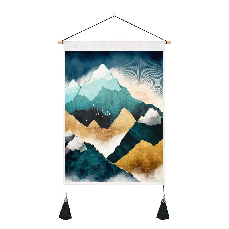 elegant landscape polyester tapestry artificial decorations