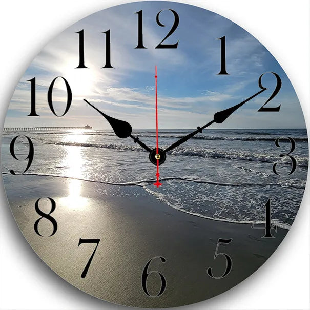 silent wall clock retro wood ocean clock wall sticker simple wall clock retro explosion hanging clock