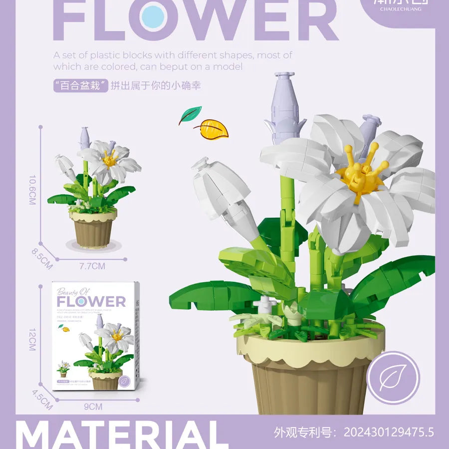 Kids(7-16Years) Flower Plastic Building Toys