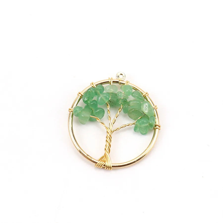 simple style lucky tree natural stone agate wholesale pendants