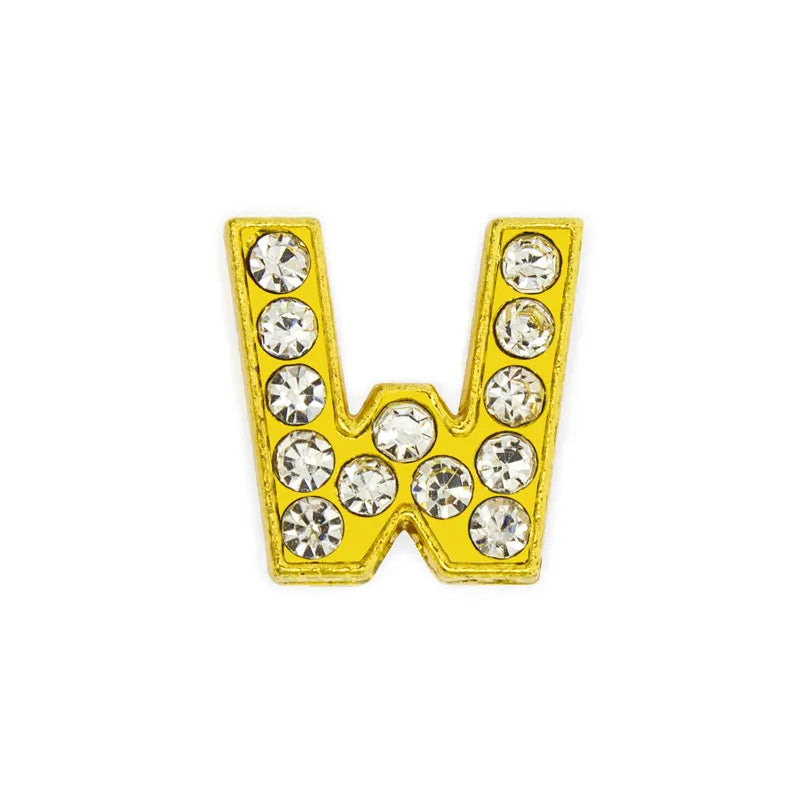 1 Piece 12mm Hole 6~9.9mm Alloy Rhinestones Letter DIY Ornament Accessories Beads