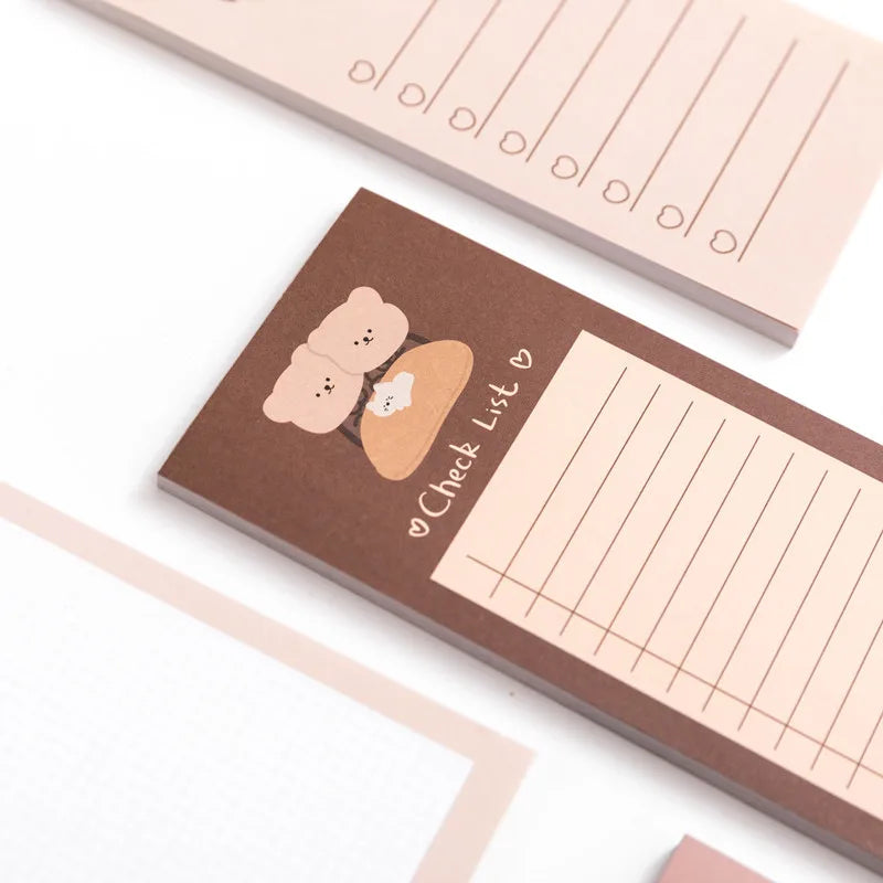 korean style ins cookie bear notepad tearable portable notes left sticky notes memo small book