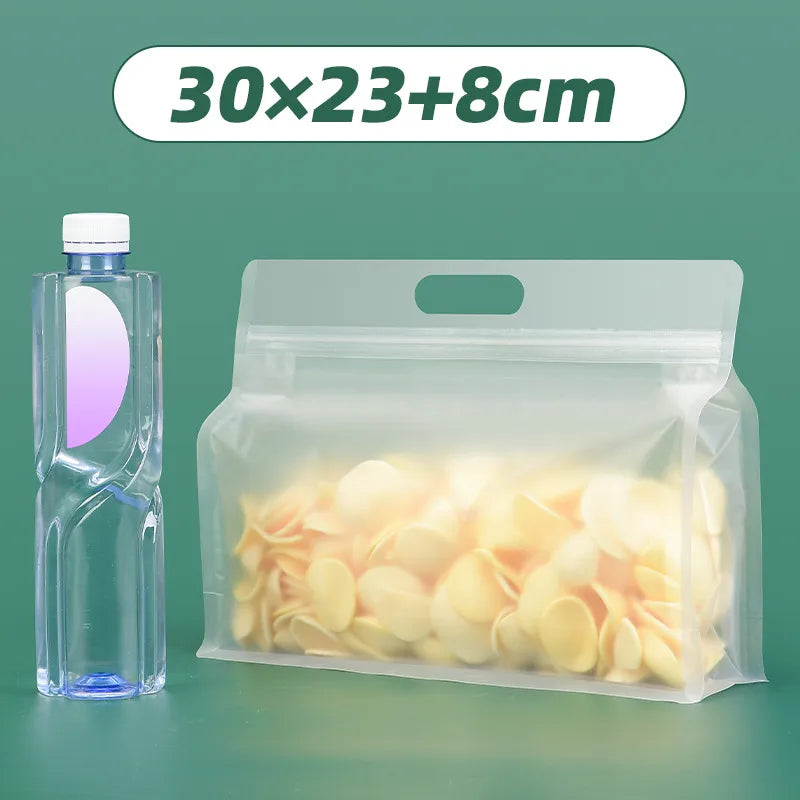 Thickened frosted transparent self-supporting packaging bag candy scented tea rice self-sealing bag cat food bait eight-sided sealing bag wholesale