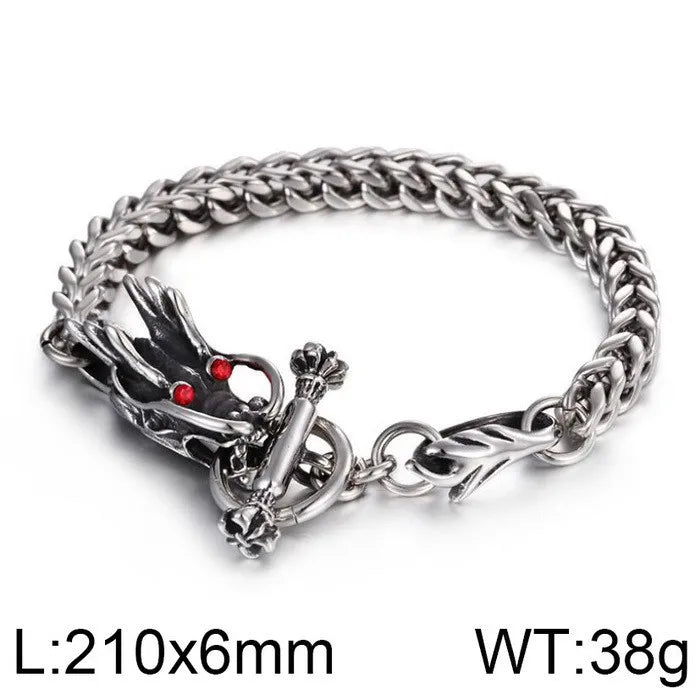chinoiserie animal titanium steel plating men's bracelets