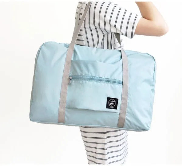 fashion flamingo solid color nylon travel bags