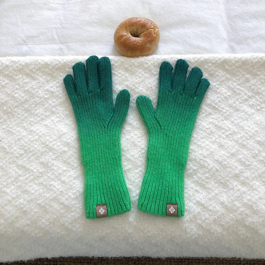 unisex streetwear gradient color gloves 1 pair