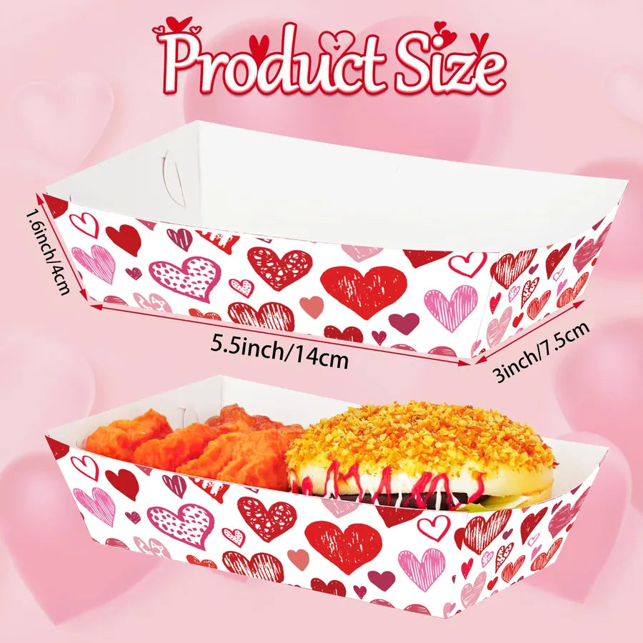 Valentine'S Day Simple Style Heart Shape Paper Holiday Banquet Selfie popcorn box Party Supplies Party Accessories 1 Set