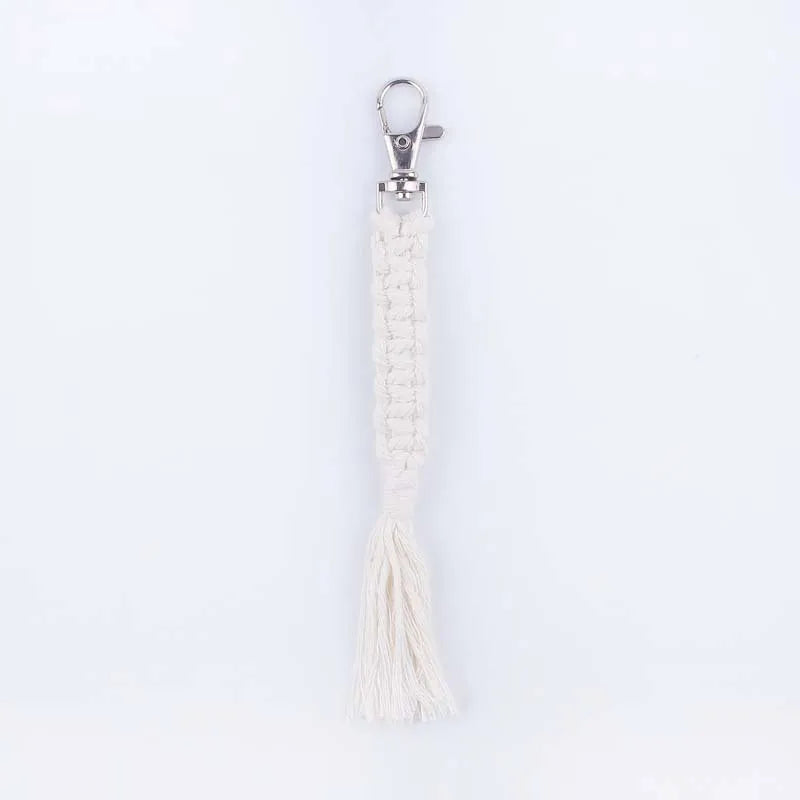 simple style korean style solid color cotton unisex bag pendant keychain