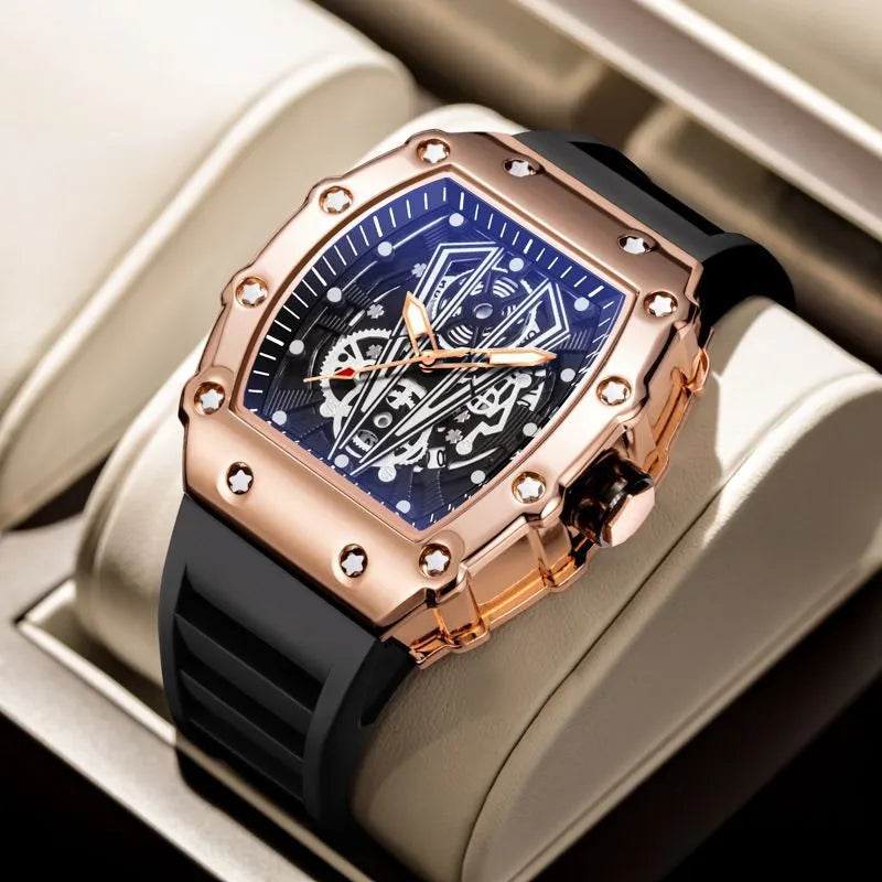 fashion geometric buckle quartz men's watches