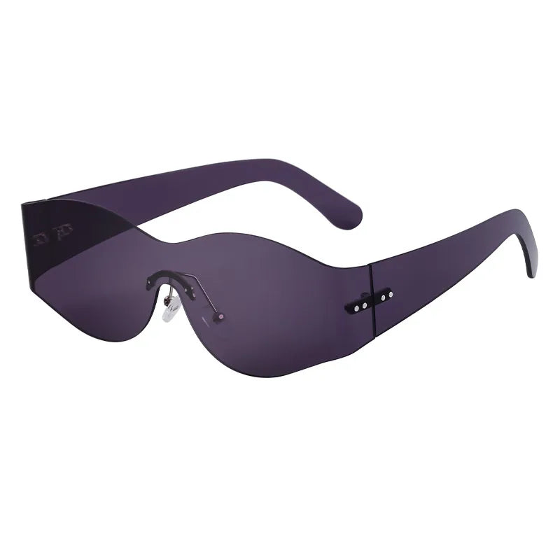 Vacation Solid Color Tinted Lenses Square Frameless Men's Sunglasses