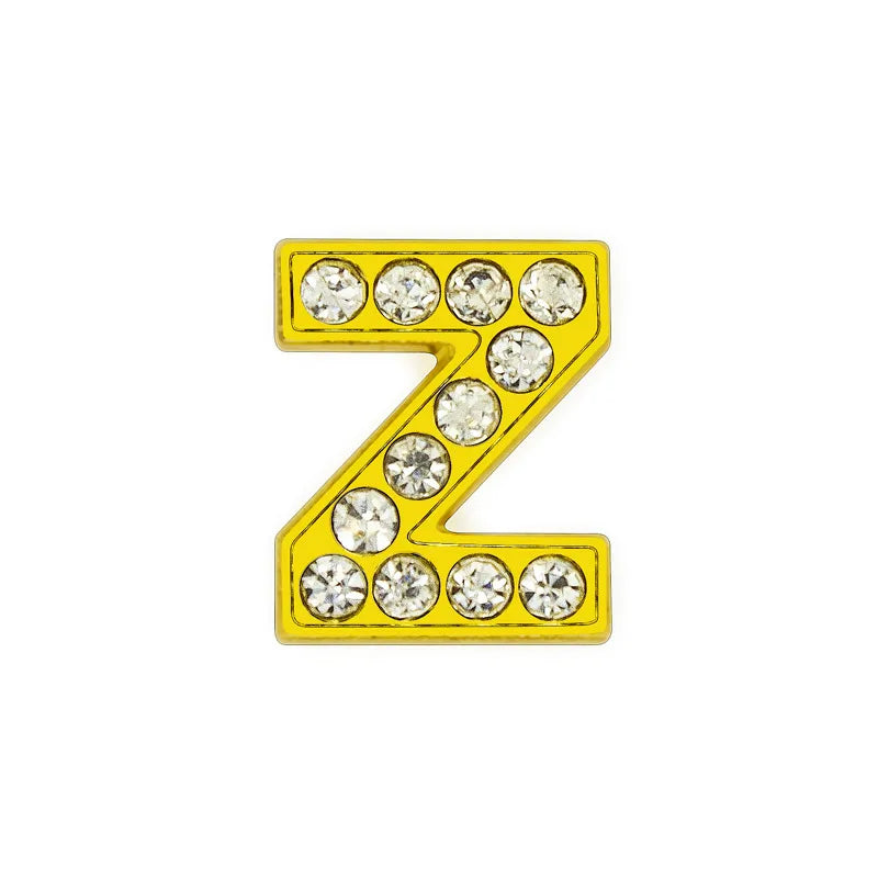 1 Piece 12mm Hole 6~9.9mm Alloy Rhinestones Letter DIY Ornament Accessories Beads