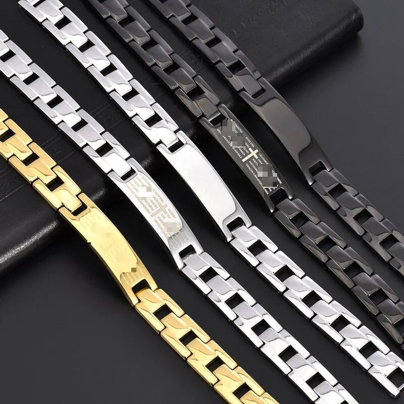 Simple Style Geometric Cross 304 Stainless Steel Plating Men's Bracelets Men Chain Bracelets