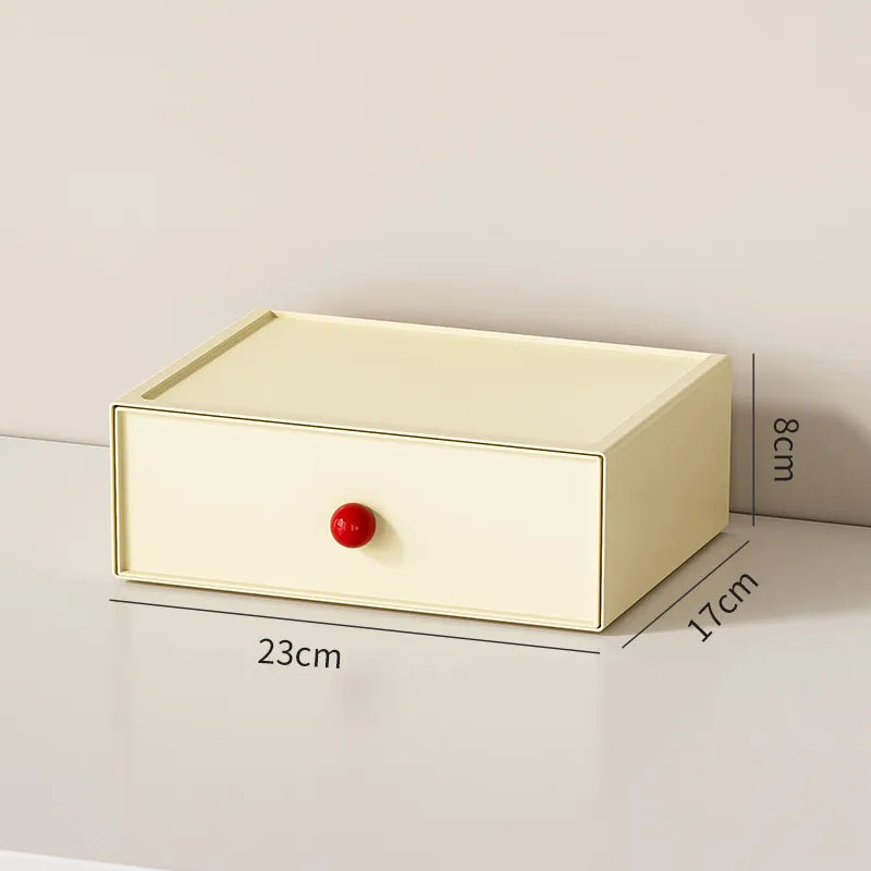Dopamine Desktop Overlay Storage Cabinet Drawer Student Desk Stationery Storage Box Rubber Belt Hairpin Jewelry Fit Box