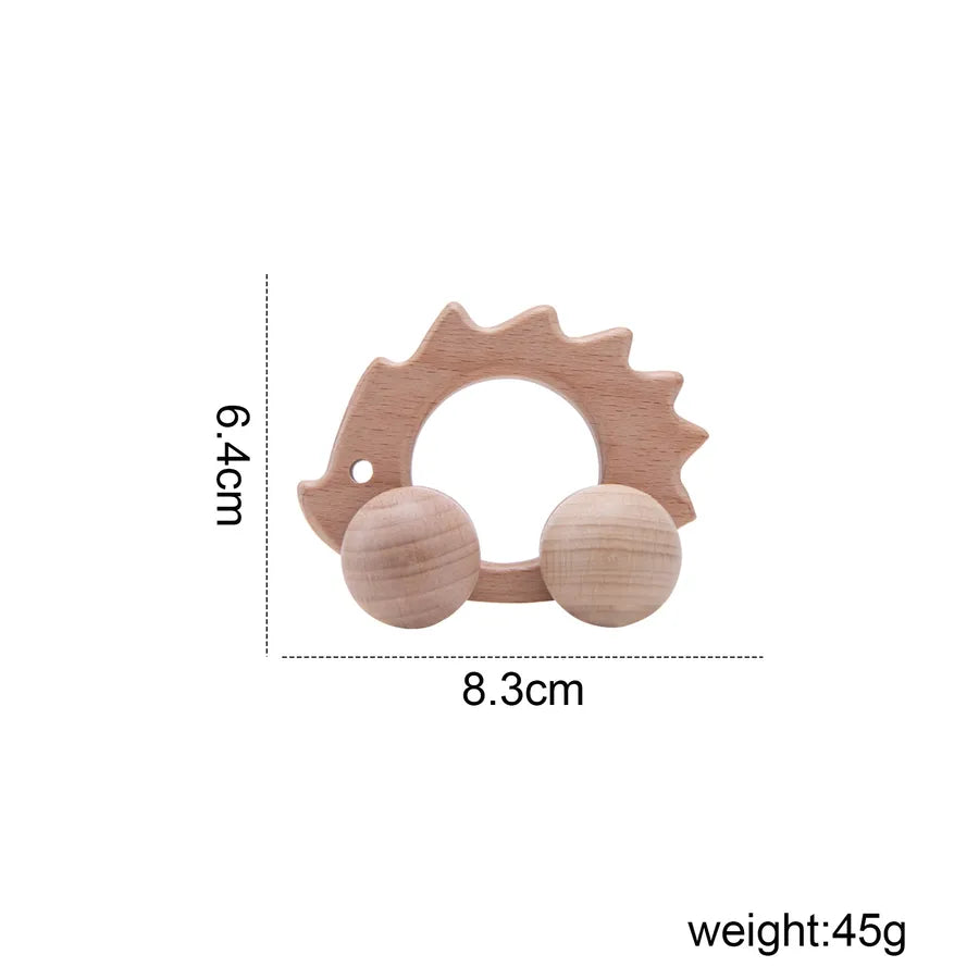 Walnut Wooden Mini Color Car Children's Early Education Educational Building Blocks Toys Baby Cart