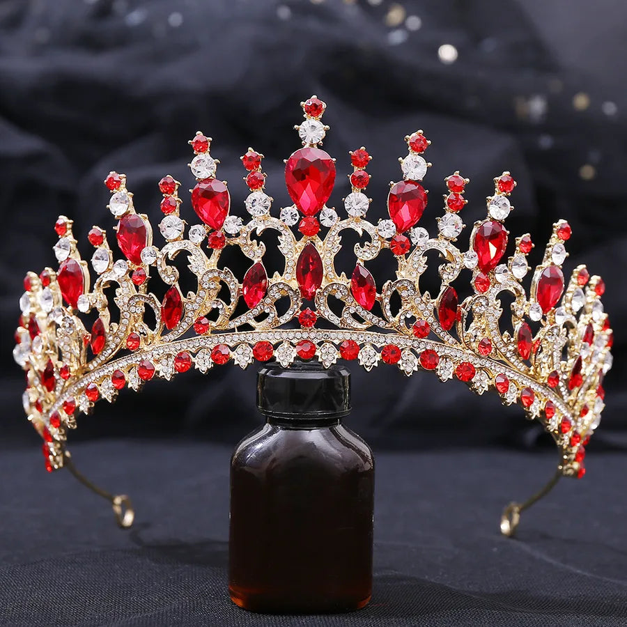 H1349  Bestselling Forest System Hair Accessories Headband Leaf Embedded Crystal Baroque Wedding Bride Vintage Crown